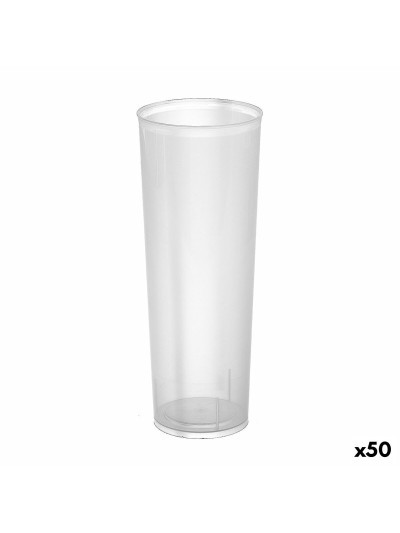 Set de vasos reutilizables Algon De tubo Transparente 10 Piezas 300 ml (50 Unidades)