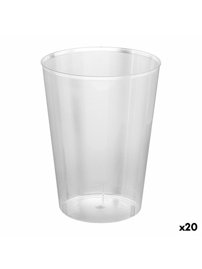 Set of reusable glasses Algon Cider Transparent 10 Pieces 480 ml (20 Units)