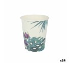 Set de Vasos Algon Desechables Cartón Tropical 10 Piezas 250 ml (24 Unidades)