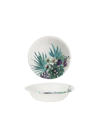 Set de Platos Algon Desechables Cartón Tropical 6 Piezas 450 ml (24 Unidades)