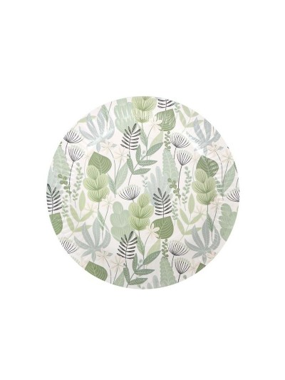 Plate set Algon Disposable Cardboard Floral 3 Pieces 28 cm (24 Units)