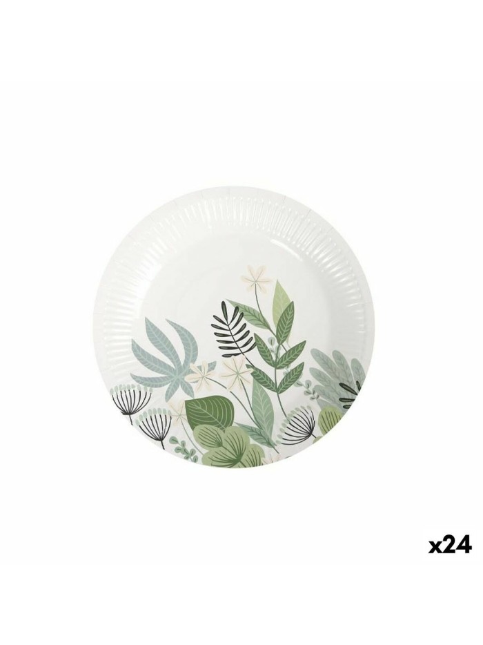 Service de vaisselle Algon Produits à usage unique Carton Floral 10 Pièces 20 cm (24 Unités)