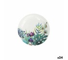 Set de Platos Algon Desechables Cartón Tropical 12 Piezas 18 cm (24 Unidades)
