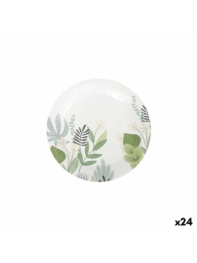 Set de Platos Algon Desechables Cartón Floral 12 Piezas 18 cm (24 Unidades)