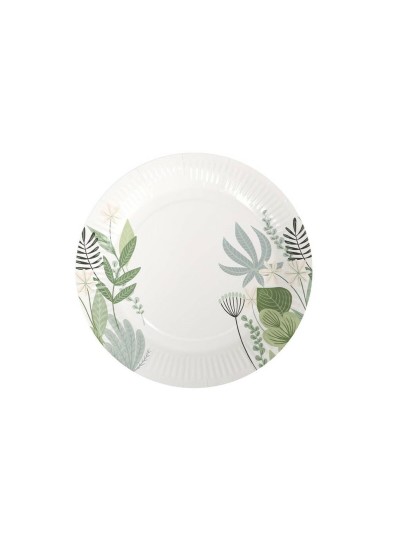 Set de Platos Algon Desechables Cartón Floral 8 Piezas 23 cm (24 Unidades)