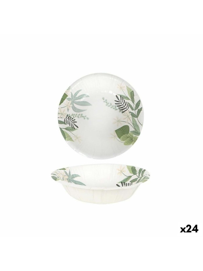 Set de Platos Algon Desechables Cartón Floral 6 Piezas 450 ml (24 Unidades)