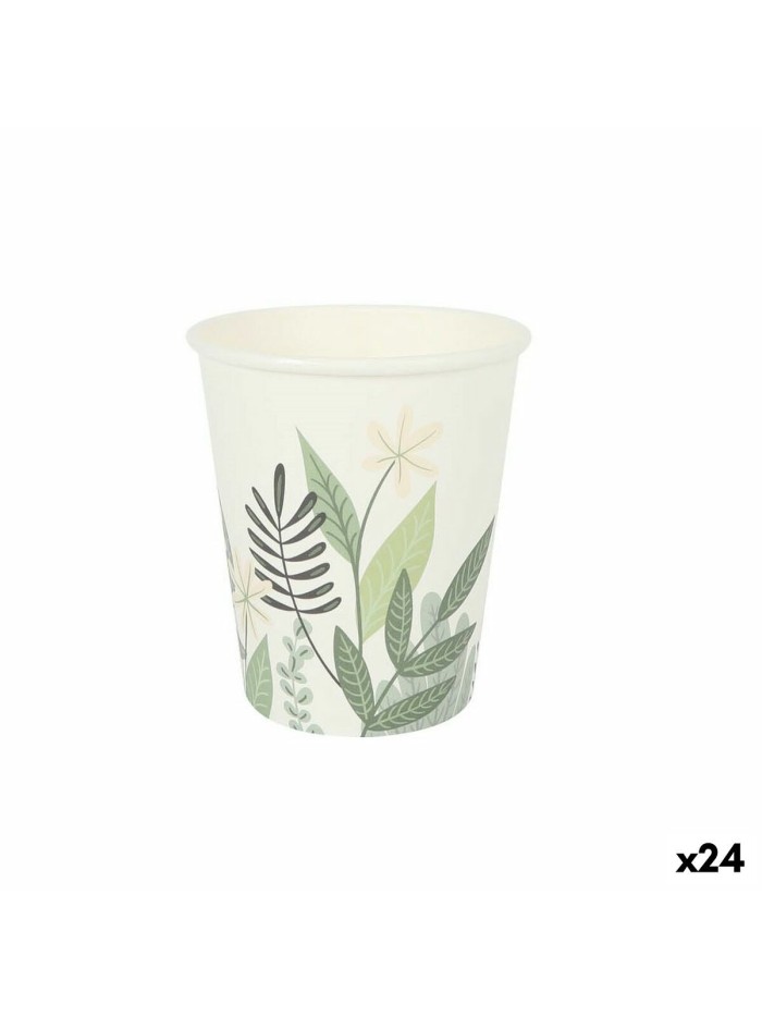 Set of glasses Algon Disposable Cardboard Floral 10 Pieces 250 ml (24 Units)