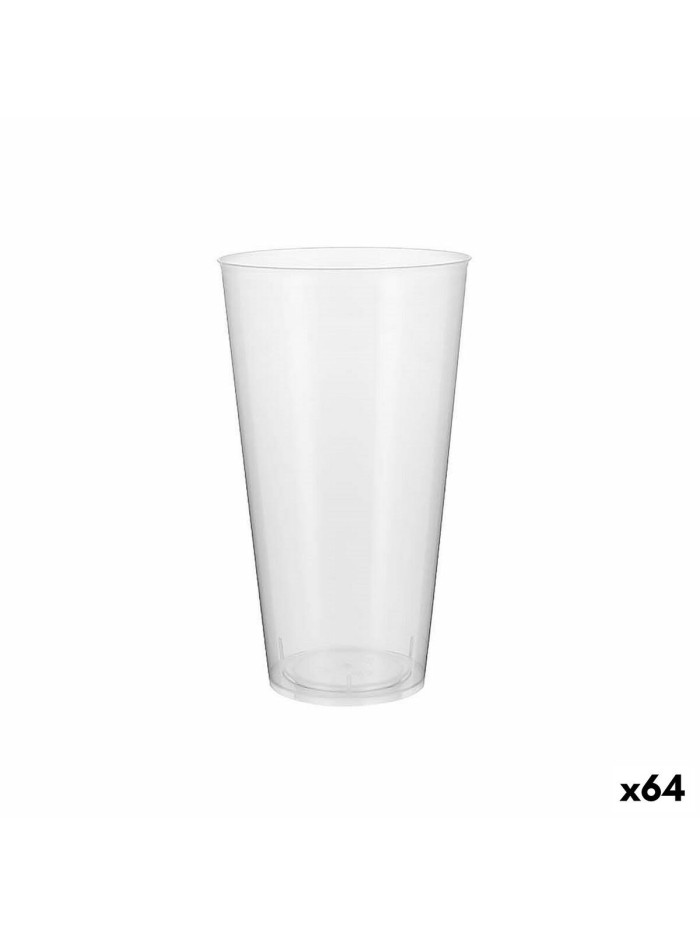 Set of reusable glasses Algon Plastic Transparent 4 Pieces 450 ml (64 Units)