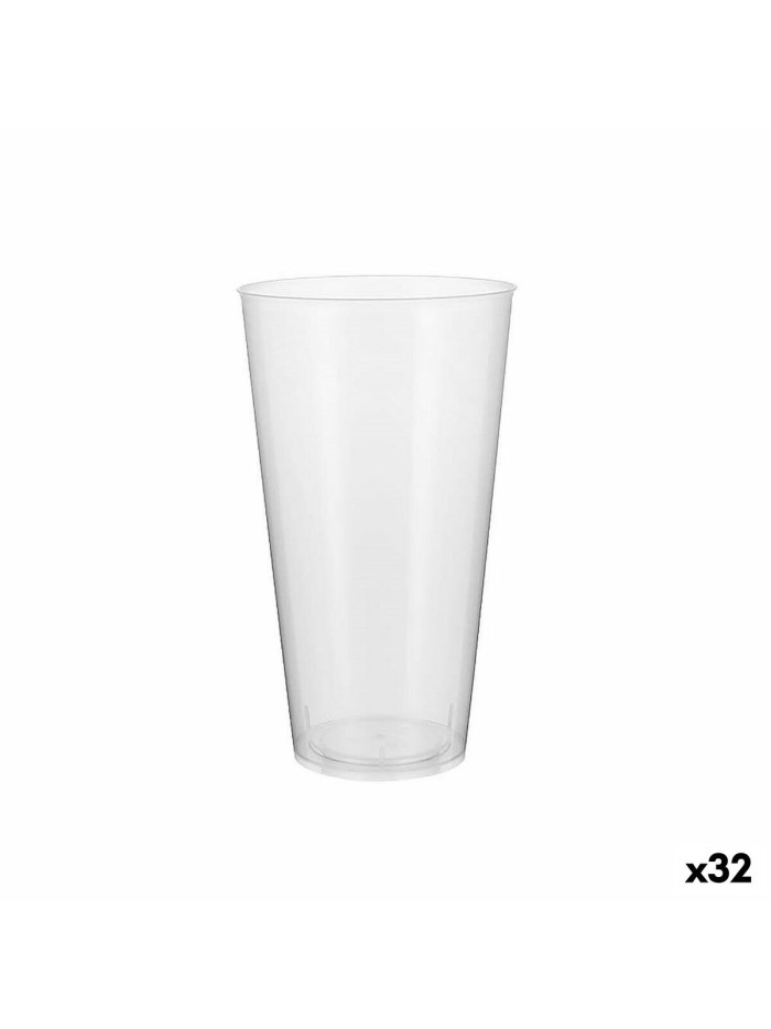 Lot de verres réutilisables Algon Plastique Transparent 10 Pièces 450 ml (32 Unités)
