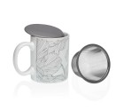 Cup with Tea Filter Versa Grey Stoneware