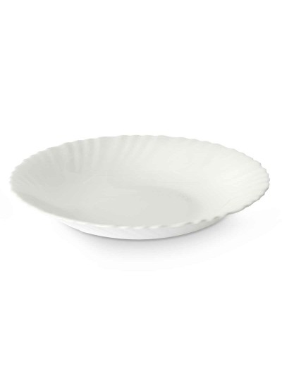 Deep Plate White Glass 21,5 x 3 x 21,5 cm (24 Units)