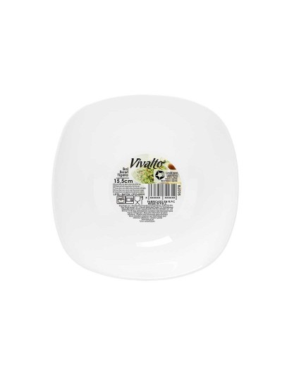 Bowl White 15 x 5 x 15 cm (48 Units) Squared
