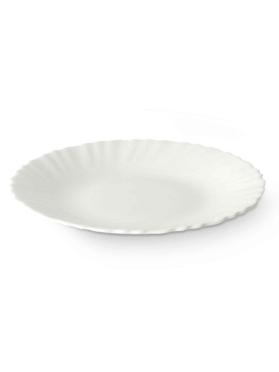 Plato de Postre Blanco Vidrio 19 x 2 x 19 cm (24 Unidades)