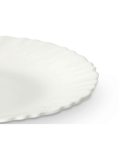 Plato de Postre Blanco Vidrio 19 x 2 x 19 cm (24 Unidades)