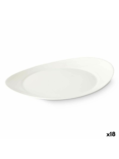 Assiette plate Blanc verre 30,5 x 3 x 26 cm (18 Unités)