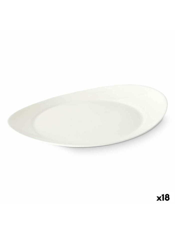 Flat Plate White Glass 30,5 x 3 x 26 cm (18 Units)