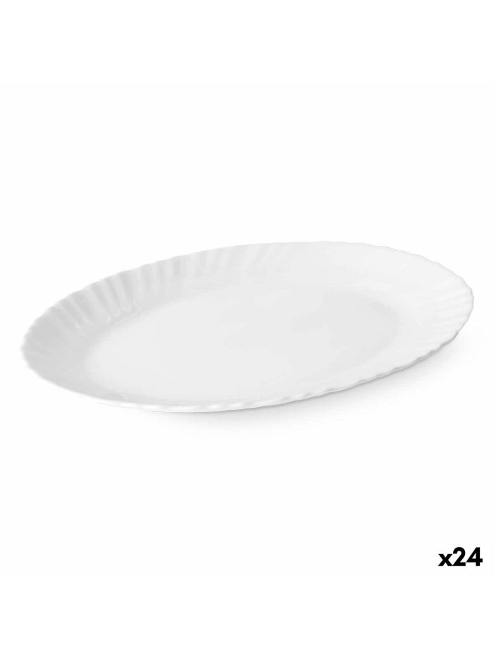 Serving Platter White Glass 30,5 x 2,5 x 23,5 cm (24 Units)