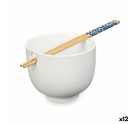 Bowl White Bamboo 24 x 10,7 x 13,3 cm Toothpicks asiatico/oriental (12 Units)