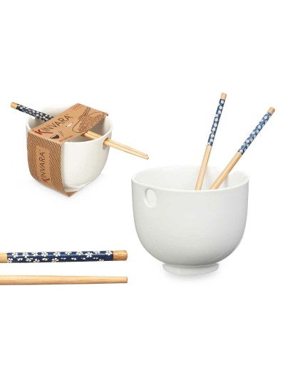 Bowl White Bamboo 24 x 10,7 x 13,3 cm Toothpicks asiatico/oriental (12 Units)
