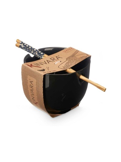 Cuenco Negro Bambú 24 x 10,7 x 13,3 cm Palillos asiatico/oriental (12 Unidades)