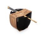 Cuenco Negro Bambú 24 x 10,7 x 13,3 cm Palillos asiatico/oriental (12 Unidades)