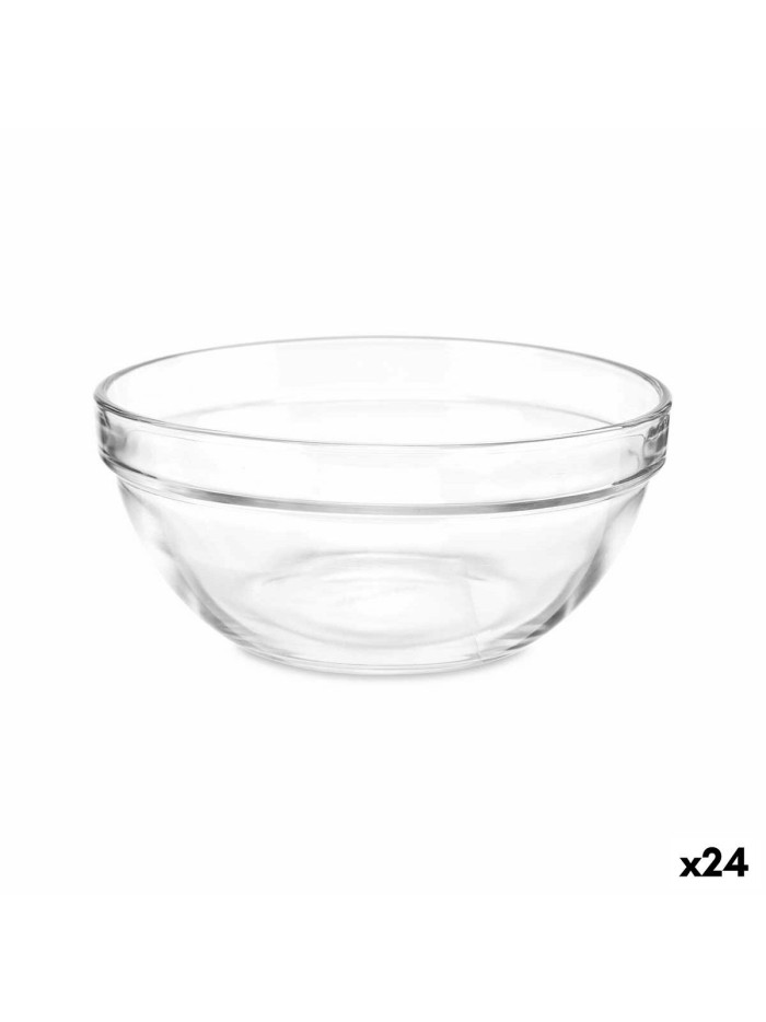 Bowl Transparent Glass 650 ml Stackable (24 Units)