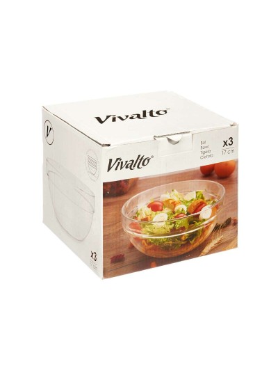 Cuenco Transparente Vidrio 650 ml Apilable (24 Unidades)