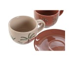 Set of 6 Cups with Plate Home ESPRIT Yellow Beige Terracotta Lilac Metal Dolomite 180 ml