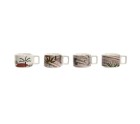 Juego de Tazas de Café Home ESPRIT Beige Rosa Terracota Lila Metal Bambú Dolomita 260 ml