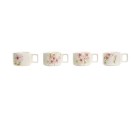 Juego de Tazas de Café Home ESPRIT Blanco Rosa Lila Metal Bambú Dolomita 260 ml