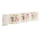 Juego de Tazas de Café Home ESPRIT Blanco Rosa Lila Metal Bambú Dolomita 260 ml