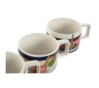 Piece Coffee Cup Set Home ESPRIT Blue Green Pink Lilac Metal Bamboo Dolomite 260 ml