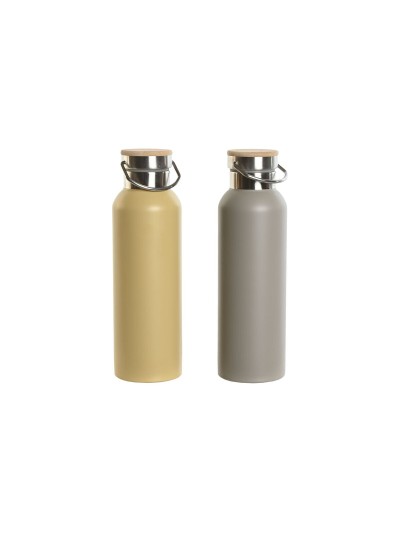 Bouteille Thermique Home ESPRIT Beige Gris 500 ml (2 Unités)