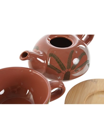 Teapot Home ESPRIT White Beige Terracotta Light Pink Dolomite 750 ml (2 Units)