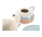 Tetera Home ESPRIT Azul Blanco Verde Rosa claro Dolomita 750 ml (2 Unidades)