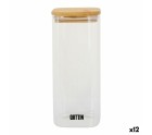 Recipiente Conservador de Alimentos Quttin Bambú Vidrio de Borosilicato 1 L (12 Unidades)
