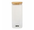 Recipiente Conservador de Alimentos Quttin Bambú Vidrio de Borosilicato 1 L (12 Unidades)
