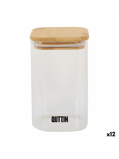 Récipient de Conservation des Aliments Quttin Bambou Verre Borosilicaté 720 ml (12 Unités)