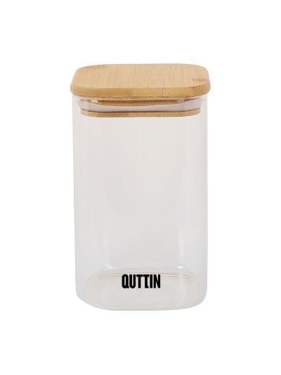 Recipiente Conservador de Alimentos Quttin Bambú Vidrio de Borosilicato 720 ml (12 Unidades)