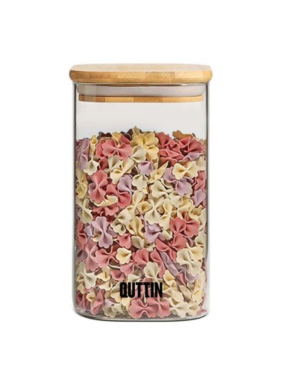 Recipiente Conservador de Alimentos Quttin Bambú Vidrio de Borosilicato 720 ml (12 Unidades)