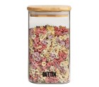 Recipiente Conservador de Alimentos Quttin Bambú Vidrio de Borosilicato 720 ml (12 Unidades)