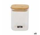 Recipiente Conservador de Alimentos Quttin Bambú Vidrio de Borosilicato 480 ml (12 Unidades)