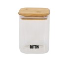 Recipiente Conservador de Alimentos Quttin Bambú Vidrio de Borosilicato 480 ml (12 Unidades)
