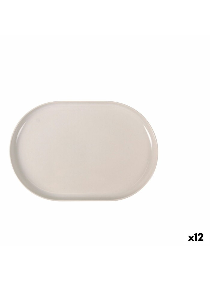 Snack tray La Mediterránea Ivory Oval 30 x 20 x 2,5 cm (12 Units)