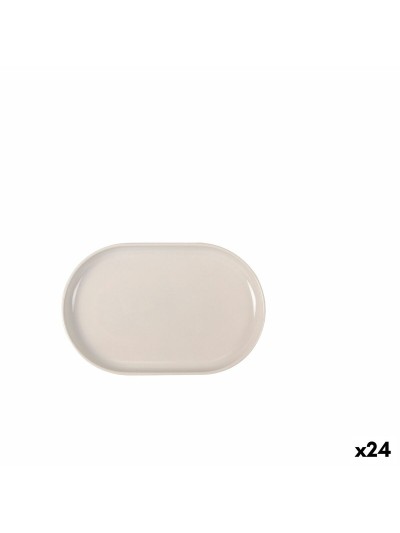 Bandeja de Aperitivos La Mediterránea Ivory Ovalado 20 x 13 x 2 cm (24 Unidades)