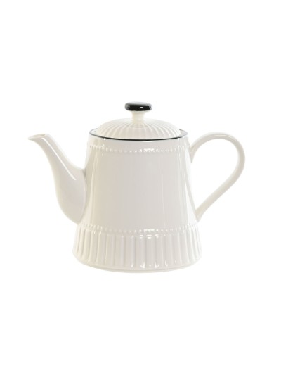 Théière Home ESPRIT Blanc Noir Porcelaine 1 L