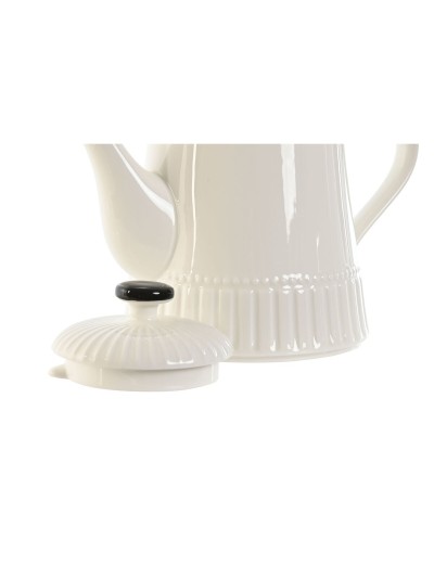 Teapot Home ESPRIT White Black Porcelain 1 L