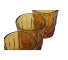 Set of glasses Home ESPRIT Amber Crystal With relief 240 ml (6 Units)