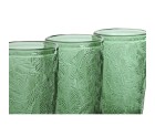 Set de Vasos Home ESPRIT Verde Cristal Con relieve 370 ml (6 Unidades)