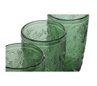 Set of glasses Home ESPRIT Green Crystal With relief 370 ml (6 Units)